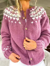 Cardigan Color-blocked Loose-fitting Fashionable Knitwear