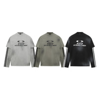 American Design Letter Fake Two-piece Long Sleeve