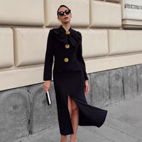 V-neck Bow-Knot Long-Sleeve Dress Womens Fashionable Defined Waist