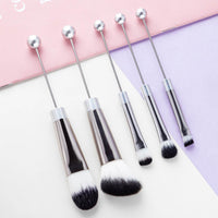 5PCS DIY Metal Handle Beaded Makeup Brush Suit
