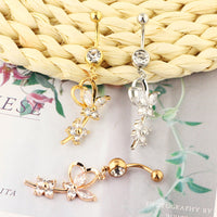 European And American Simple Butterfly Flower Belly Button Button Body Piercing Accessories Nightclub