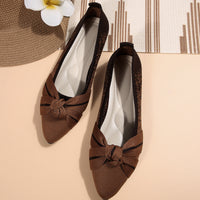 Womens Fashionable Slip-on Breathable Flat Shoes With A Bow
