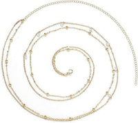 Women's Fashion Round Beads Chain Double-layer Waist Chain