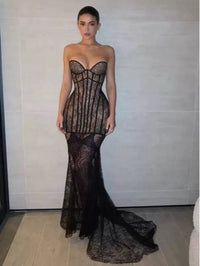 Womens Off-Shoulder Mesh Tube Dress