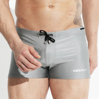 Men's Flat Angle Large Medium Waist Solid Color Beach Trunks