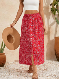 European And American Printed Breasted Self-tie Summer Pastoral A- Line Skirt Advanced Skirt