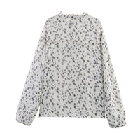 Women's Stylish Graceful Simple Long Sleeve Lace-up Polka Dots Shirt