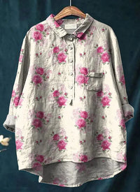 Women's 3D-patterned Long-sleeve Button-up Top