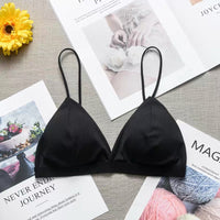 Summer Ladies Ice Silk Wrapped Chest French Triangle Cup With Chest Pad