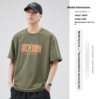 Letter Printed T-shirt Japanese Loose Cotton Half Sleeve Shirt