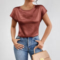 Casual Solid Color Short-Sleeve T-Shirt Women's Top