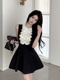 French Chic Lace Camisole Dress Womens Waist-Cinching Sleeveless