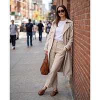 Women's Premium Full Grain Leather Woven Roman Sandals, Closed Toe Slingback Flat Shoes