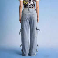 Mid-rise Versatile Womens Jeans In Light Blue