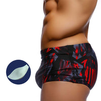 Men's New Abstract Beach Spa Shorts With Cups