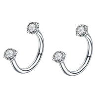 Stainless Steel Piercing Ornaments Round Double Zircon Nose Ring U-shaped Nose Ring
