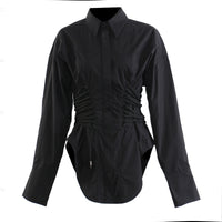 Slimming Stylish Drawstring Shirt Jacket That Accentuates The Waist
