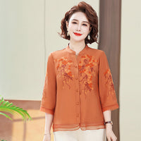 Summer Loose Embroidered Three-dimensional Blouse Shirt