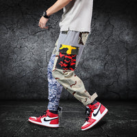 Fashionable Men's Cotton Stitching Camouflage Overalls