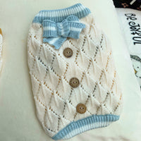 Hollow-out Knitted Sweater Pet Clothing Dog Apparel Knitted Sweater