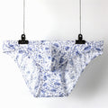Flower Printed Low Waist Men Briefs Breathable U Convex Pouch