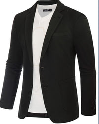 Business-Casual Printed Blazer With Double Buttons