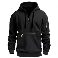 Waterproof Zipper Multi-pocket Hoodie Men's Sport Casual Sweatshirt