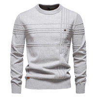 European Size Men's Round Neck Pullover
