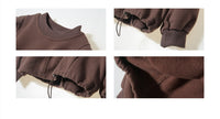 Girls' Suit Autumn And Winter Fleece Sweater Casual Pants