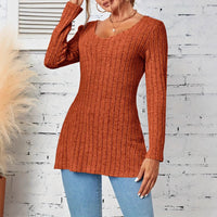 Womens Stylish Casual Slim-fit Knit Top