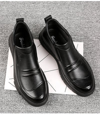Fashion Men's Casual Wear-resistant Cowhide Shoes