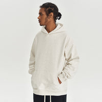 Fleece-lined Hooded Solid Color Loose Thick Trendy Brand Men