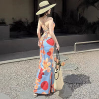 Fashionable Printed Strap Dress For Women