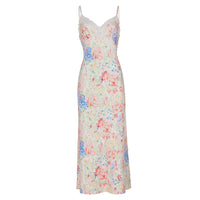 Floral-print Lace Patchwork Dress