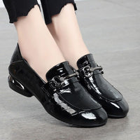 Soft Leather British Style Leather Shoes Shiny Leather Slip-on Two-way Shoes
