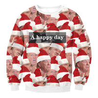 Santa Claus Elk Long Sleeved Round Neck Loose Top