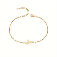 Minimalist Stainless Steel Bracelet With Real Gold Lettering Inside The Cuff