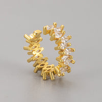 European And American Cross-border Cold Style Retro Zirconium Diamond Ear Bone Clip Earrings