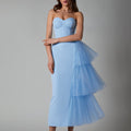 Evening Gown Long High-elastic Pleated Mesh Sheath Dress