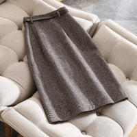 Houndstooth Skirt Women's High Waist