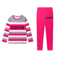 Round-neck Long Pants And Long-sleeve Digital-print Casual Two-piece Set