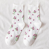 Curled Small Floral Cotton Socks For Pregnant Women Middle Aged And Elderly