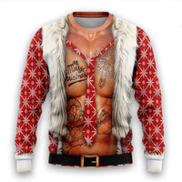 Men's Christmas 3D Print Round Neck Casual Sweater Coat
