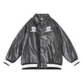Flower Letter Printing Motorcycle Jacket Men