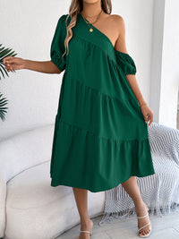 Womens Loose Flared Maxi Skirt With A Ruffled Hem