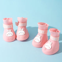 Waterproof Anti-Slip Rubber Rainshoe For Pets,Outdoor Shoe,Ankle Boots,Pet Accessories,Small Medium And Large Dogs And Cats,4PCs