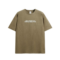 Printed Short Sleeve Texture Slub Cotton T-shirt