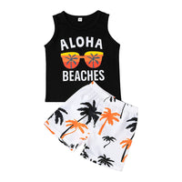 Boys' Summer Sportswear Two-piece Set Vest Shorts Set