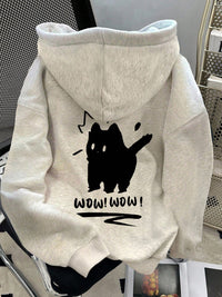 Womens Cartoon Print Loose Personalized Hoodie
