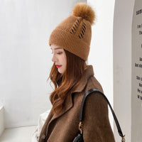 All-match Biker Plus Velvet Warm And Windproof Knitted Woolen Hat